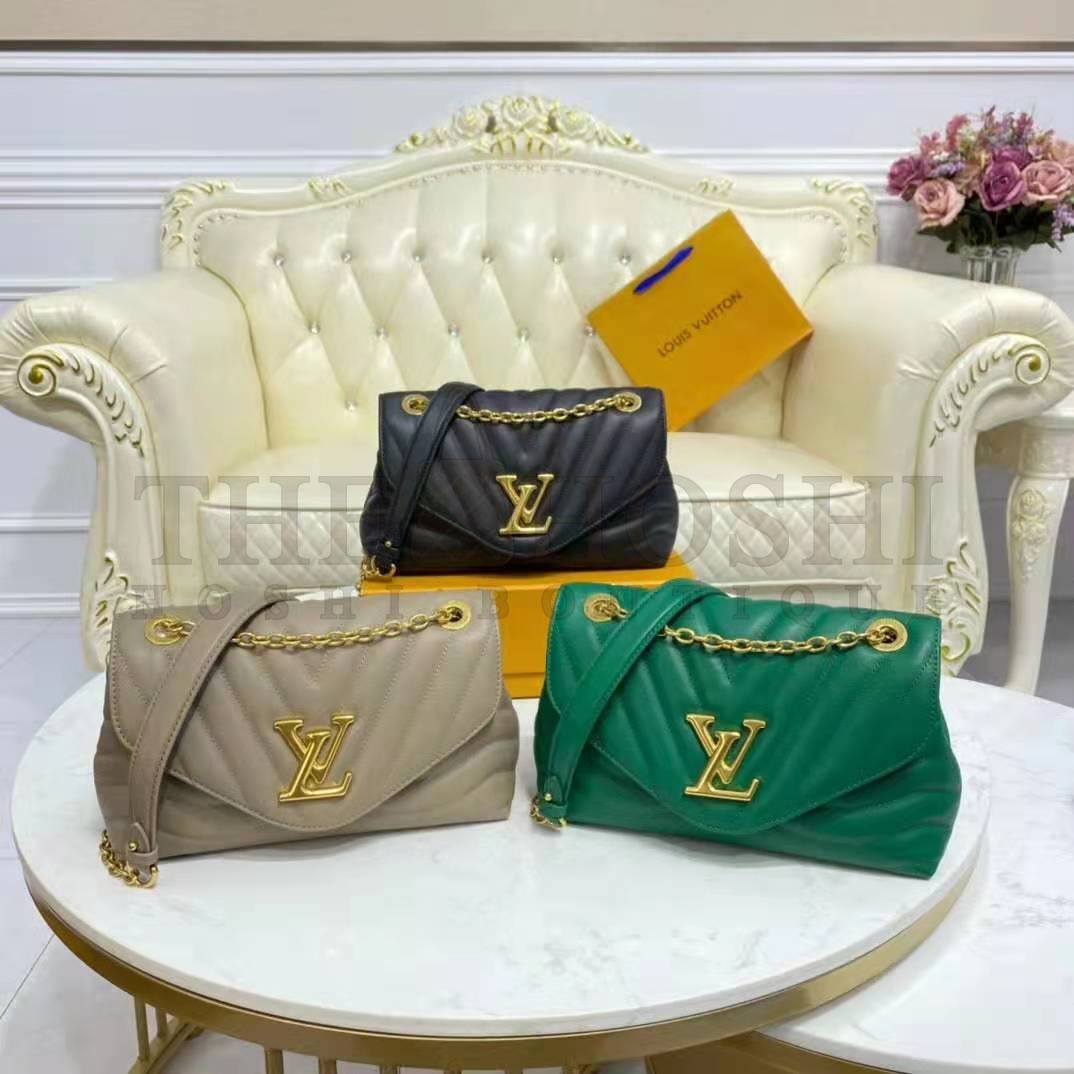 L0vis Vvtt0n LV Women New Wave Chain Bag Handbag Emerald Green Smooth Cowhide Leather Master Quality