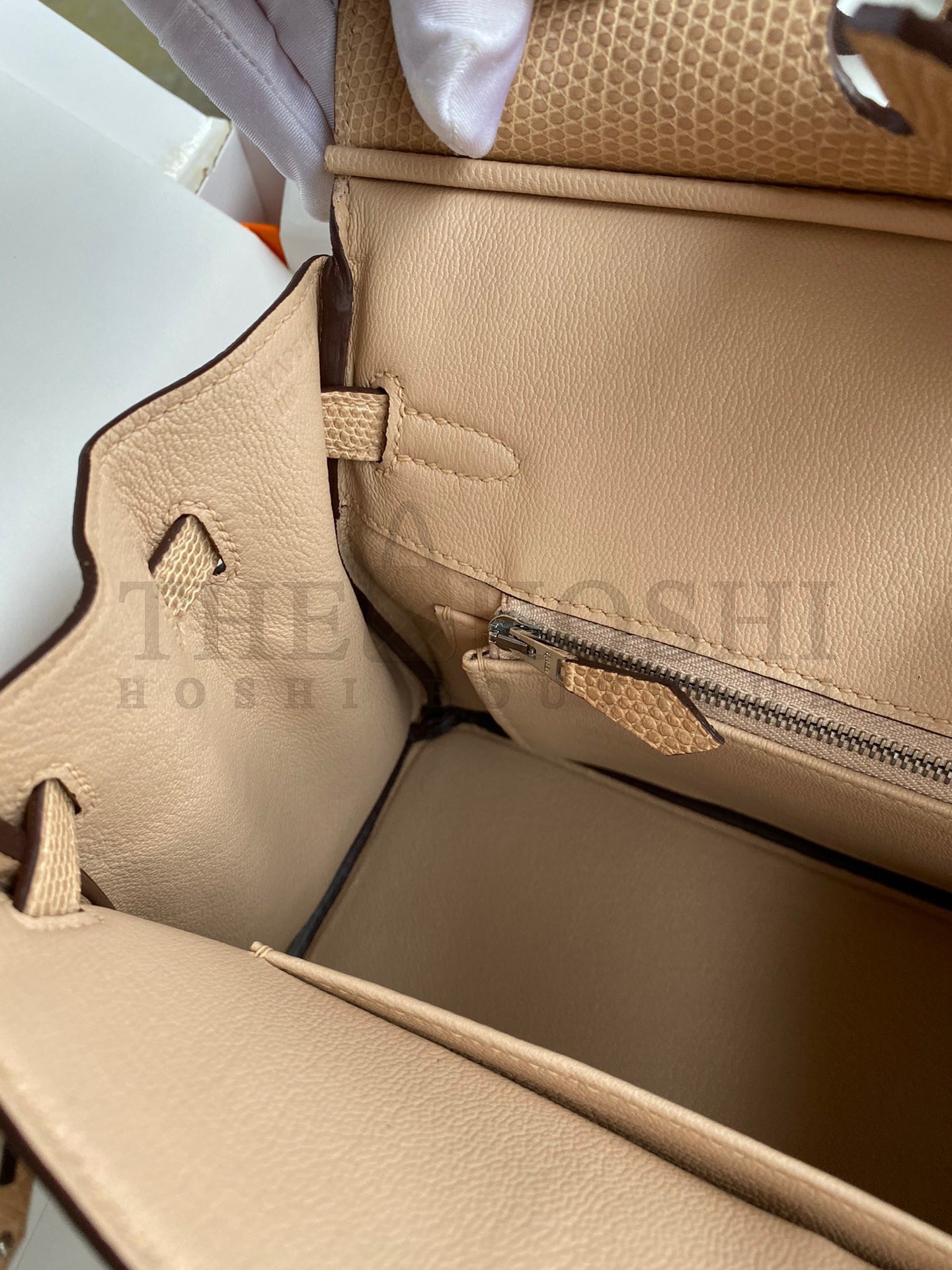 H**me5 Birkin 25 Retourne Handmade Bag In Beige Lizard Leather Master Quality