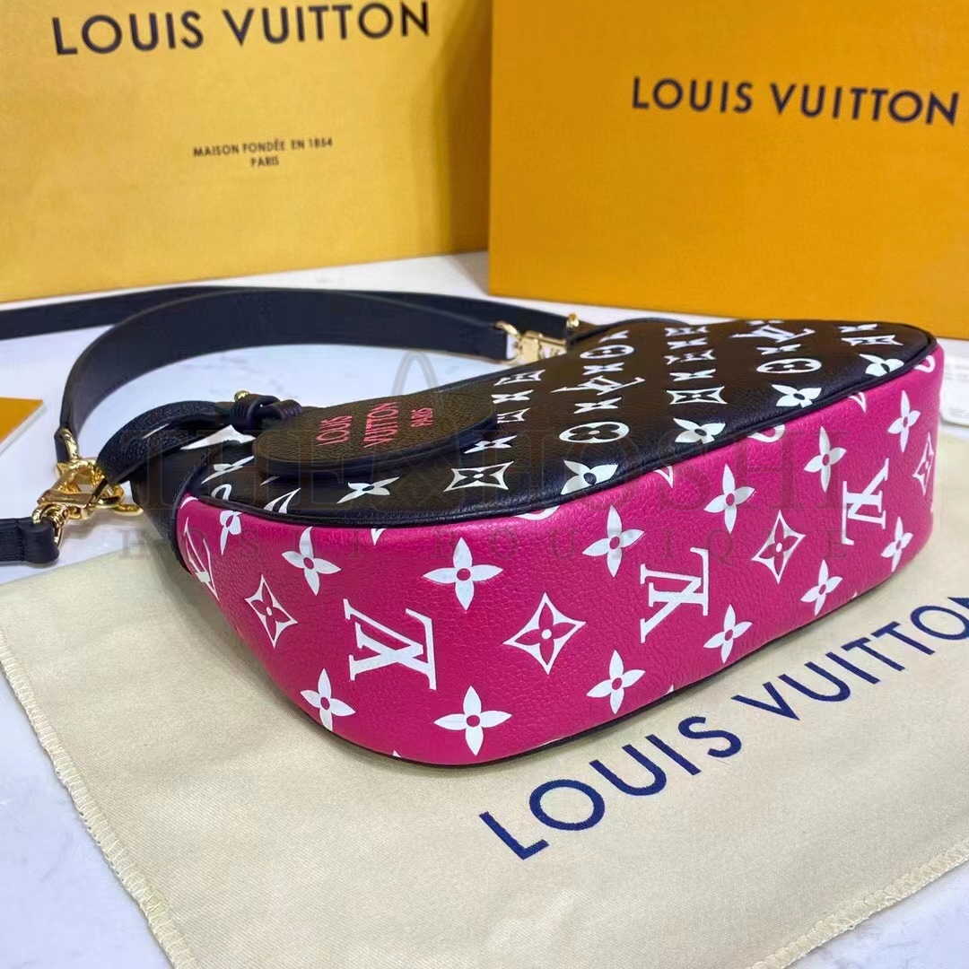 L0vis Vvtt0n LV Women Bagatelle Black Handbag Printed Embossed Grained Cowhide Leather Master Quality