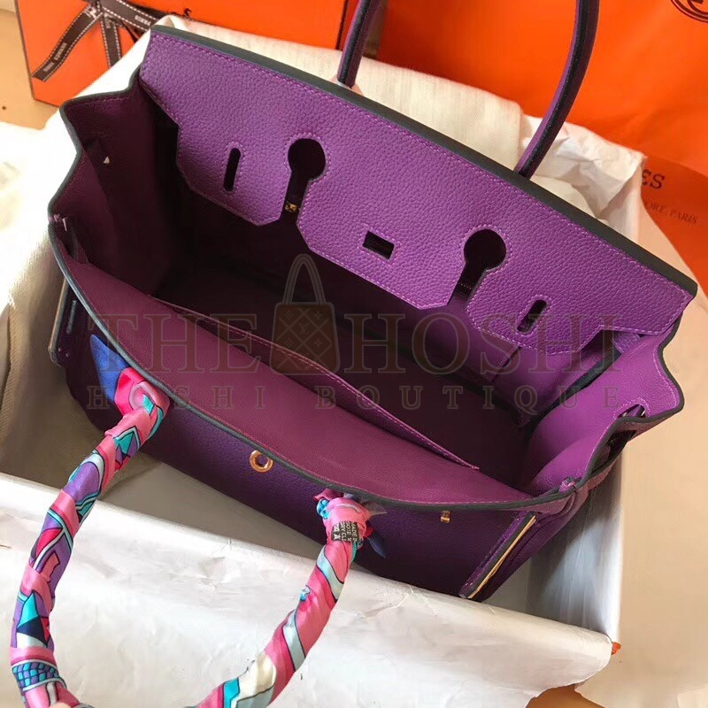 H**me5 Ultraviolet Birkin 30cm Clemence Handmade Bag Master Quality
