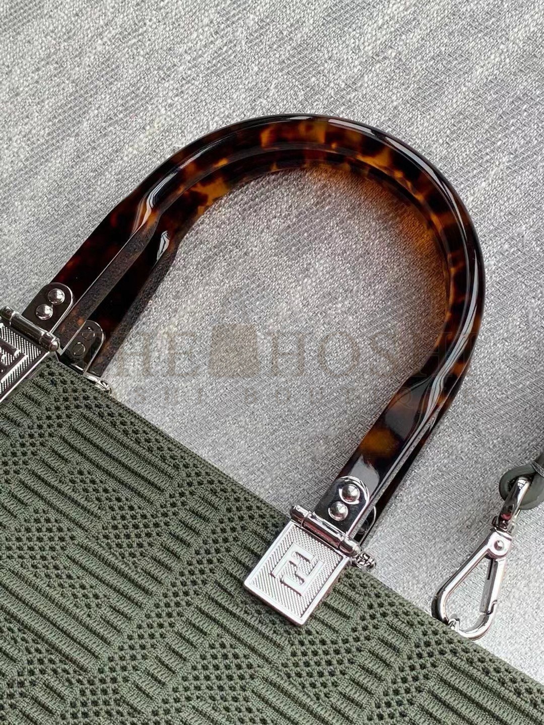 F**di Sunshine Medium Tote Bag In Green FF Fabric Master Quality