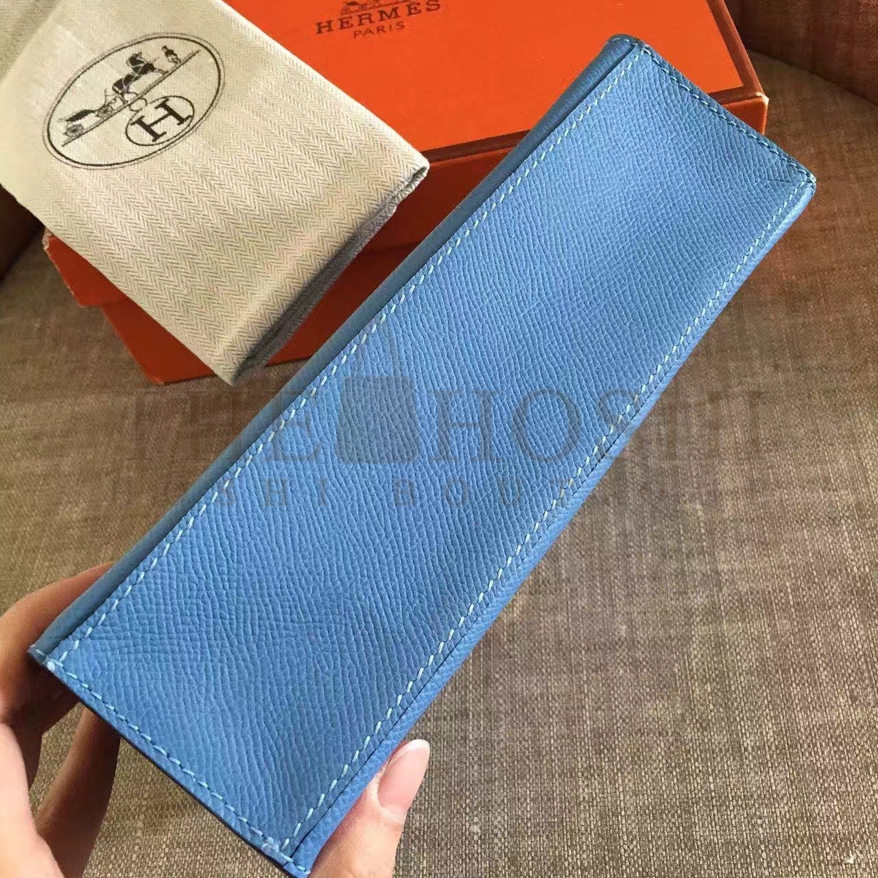 H**me5 Blue Paradise Kelly Pochette Epsom Handmade Bag Master Quality