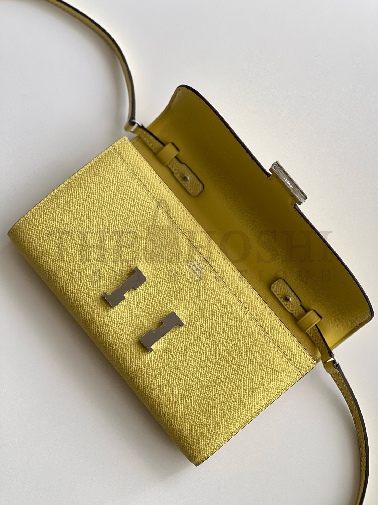 H**me5 Constance To Go Wallet in Jaune Poussin Epsom Calfskin Master Quality