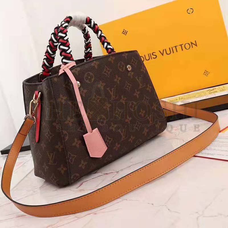 L0vis Vvtt0n LV Women Montaigne BB Handbag in Monogram Canvas-Brown Master Quality