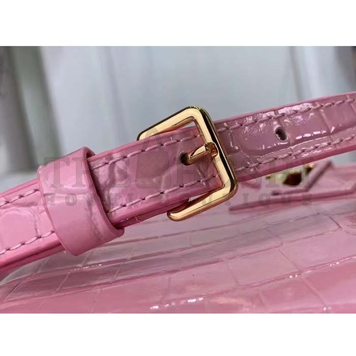 L0vis Vvtt0n LV Women Capucines Mini Handbag Pink Crocodilien Brillant Savoir Faire Master Quality
