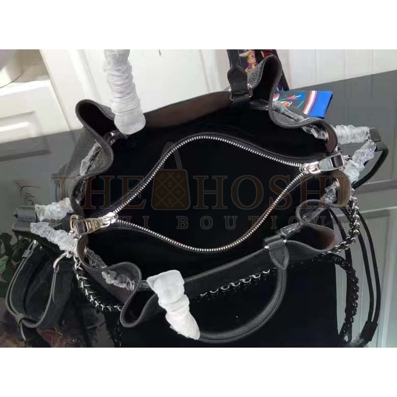 L0vis Vvtt0n LV Women Bella Tote Black Mahina Perforated Calfskin Calf Master Quality