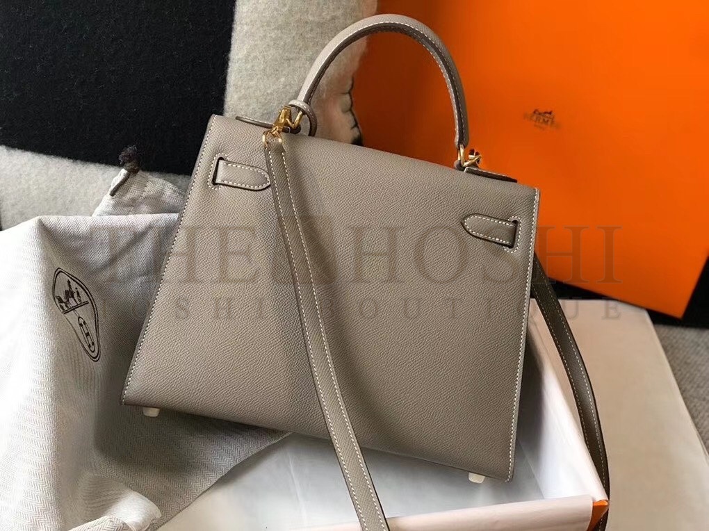 H**me5 Gris Asphalt Epsom Kelly 28cm Sellier Bag GHW Master Quality