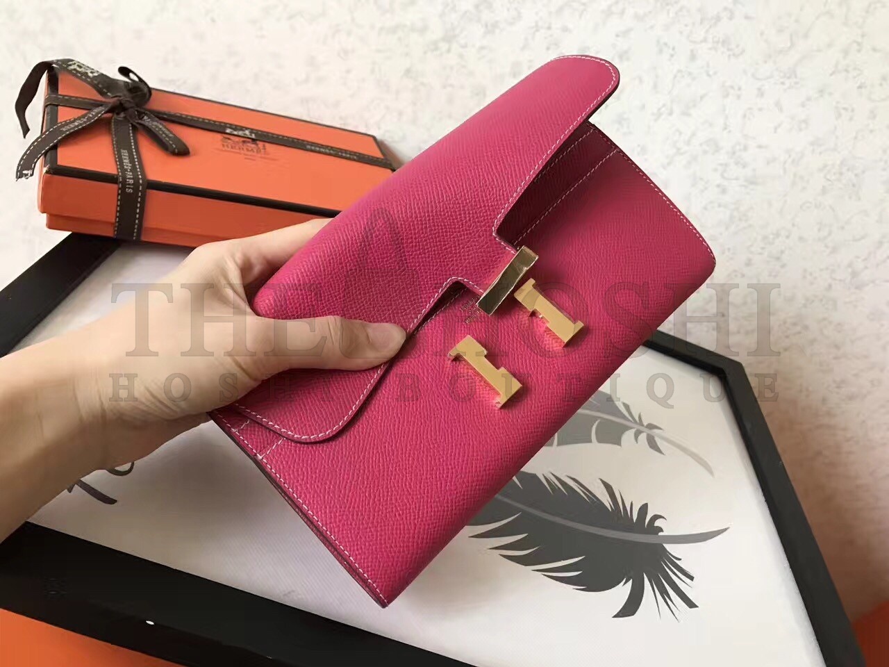 H**me5 Peach Epsom Constance Long Wallet Master Quality