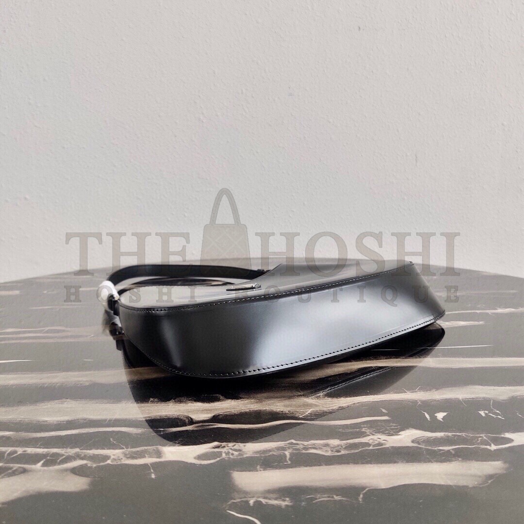 Pra*a Cleo Small Shoulder Bag In Black Brushed Leather Master Quality