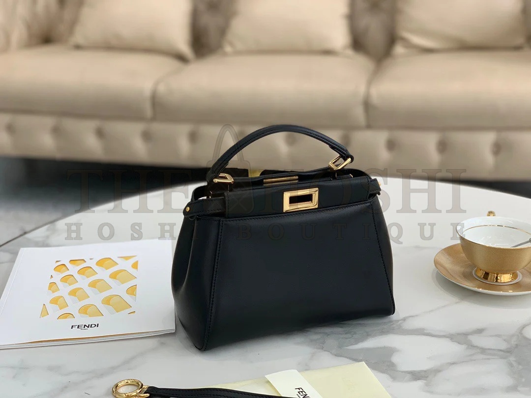 F**di Peekaboo Mini Bag In Black Nappa Leather Master Quality