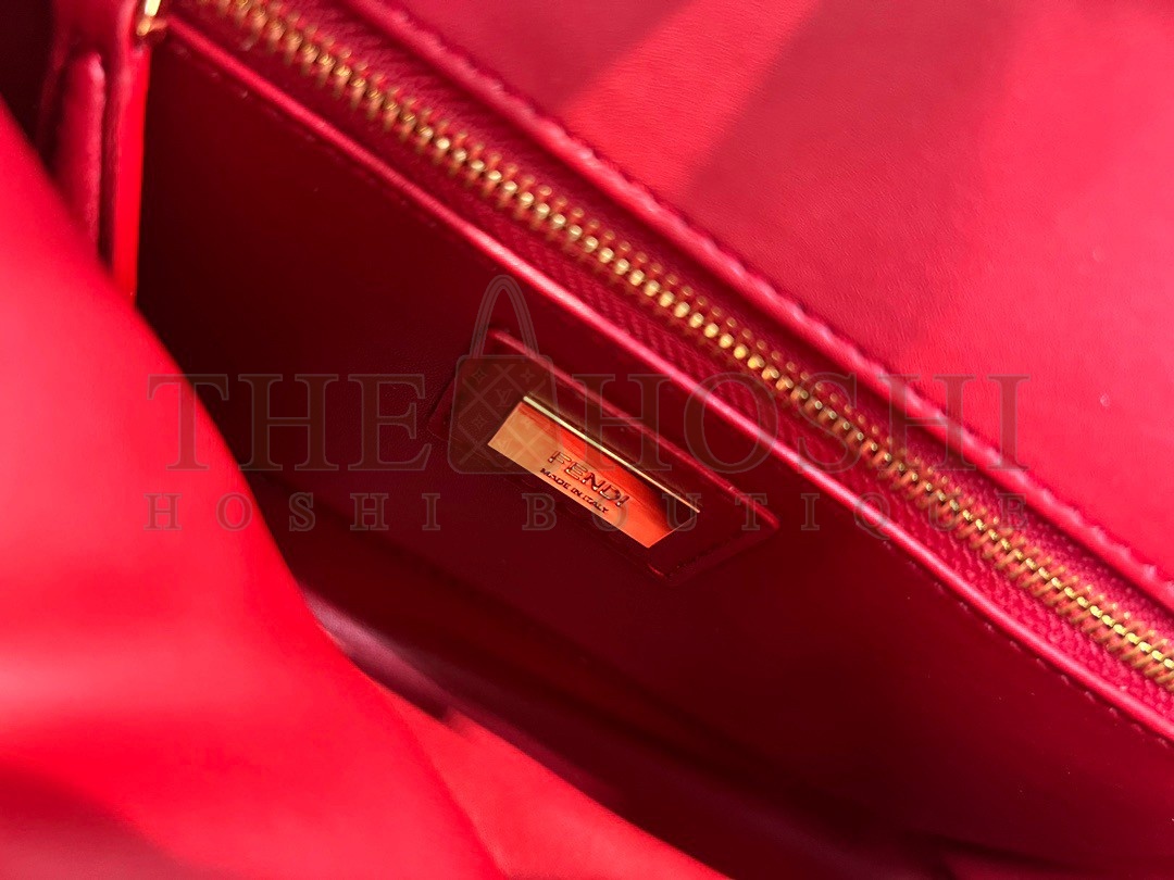 F**di Peekaboo Mini Bag In Red Nappa Leather Master Quality