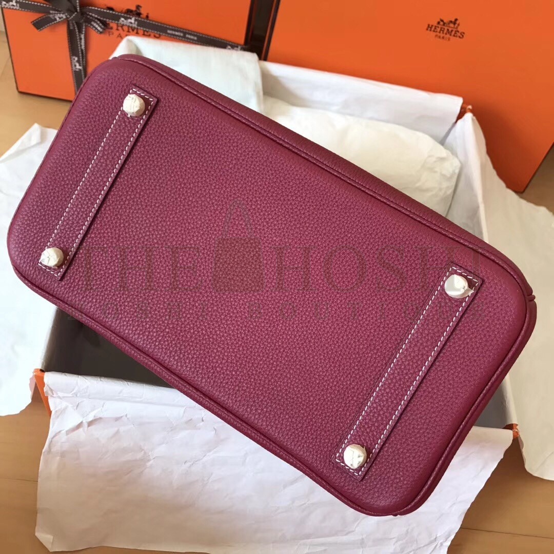 H**me5 Ruby Birkin 30cm Clemence Handmade Bag Master Quality