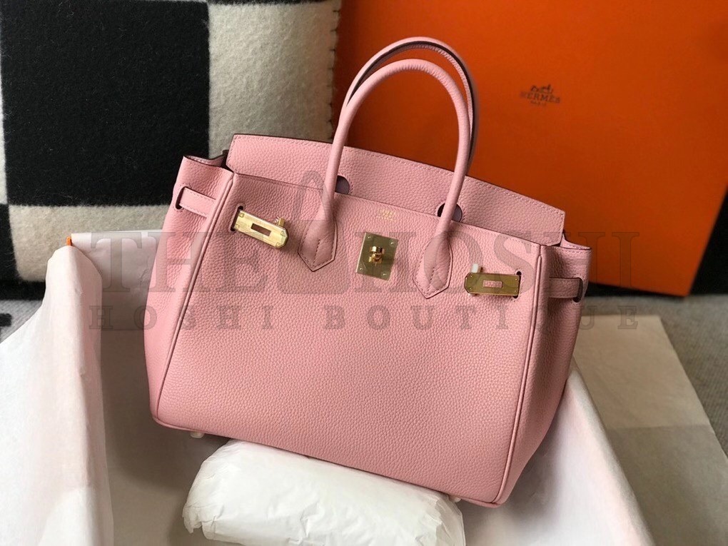 H**me5 Birkin 35 Bag in Pink Clemence Leather with GHW Master Quality