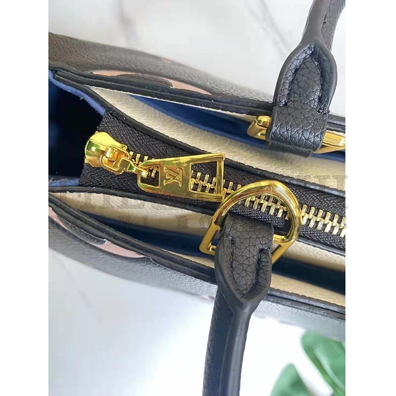 L0vis Vvtt0n LV Women Grand Palais Tote Bag Black Monogram Embossed Grained Cowhide Master Quality