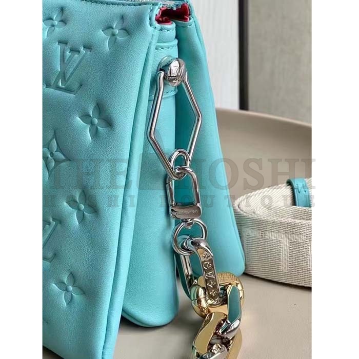 L0vis Vvtt0n LV Women Coussin PM Handbag Azure Blue Lambskin Calfskin Cowhide Leather Master Quality