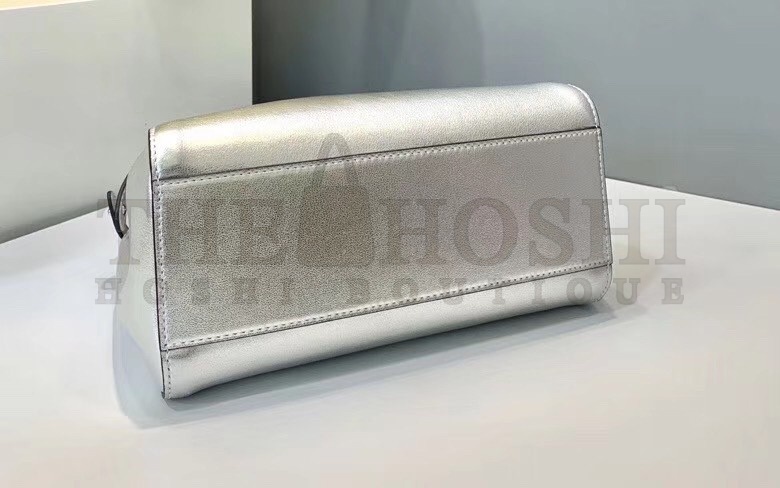 F**di Peekaboo Mini Bag In Silver Metallic Lambskin Master Quality