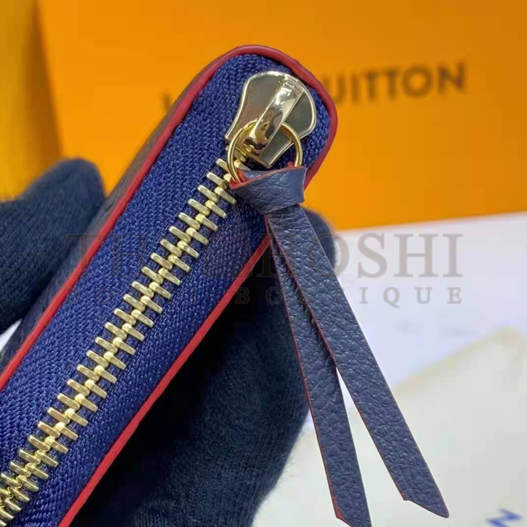 L0vis Vvtt0n LV Unisex Clémence Wallet Marine Rouge Monogram Empreinte Embossed S*pple Grained Cowhide Master Quality