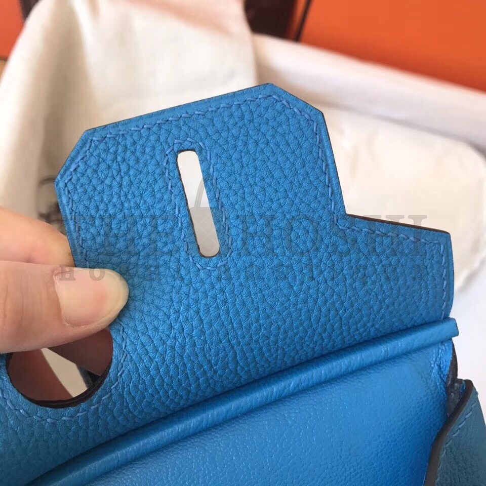 H**me5 Blue Zanzibar Birkin 30cm Clemence Handmade Bag Master Quality