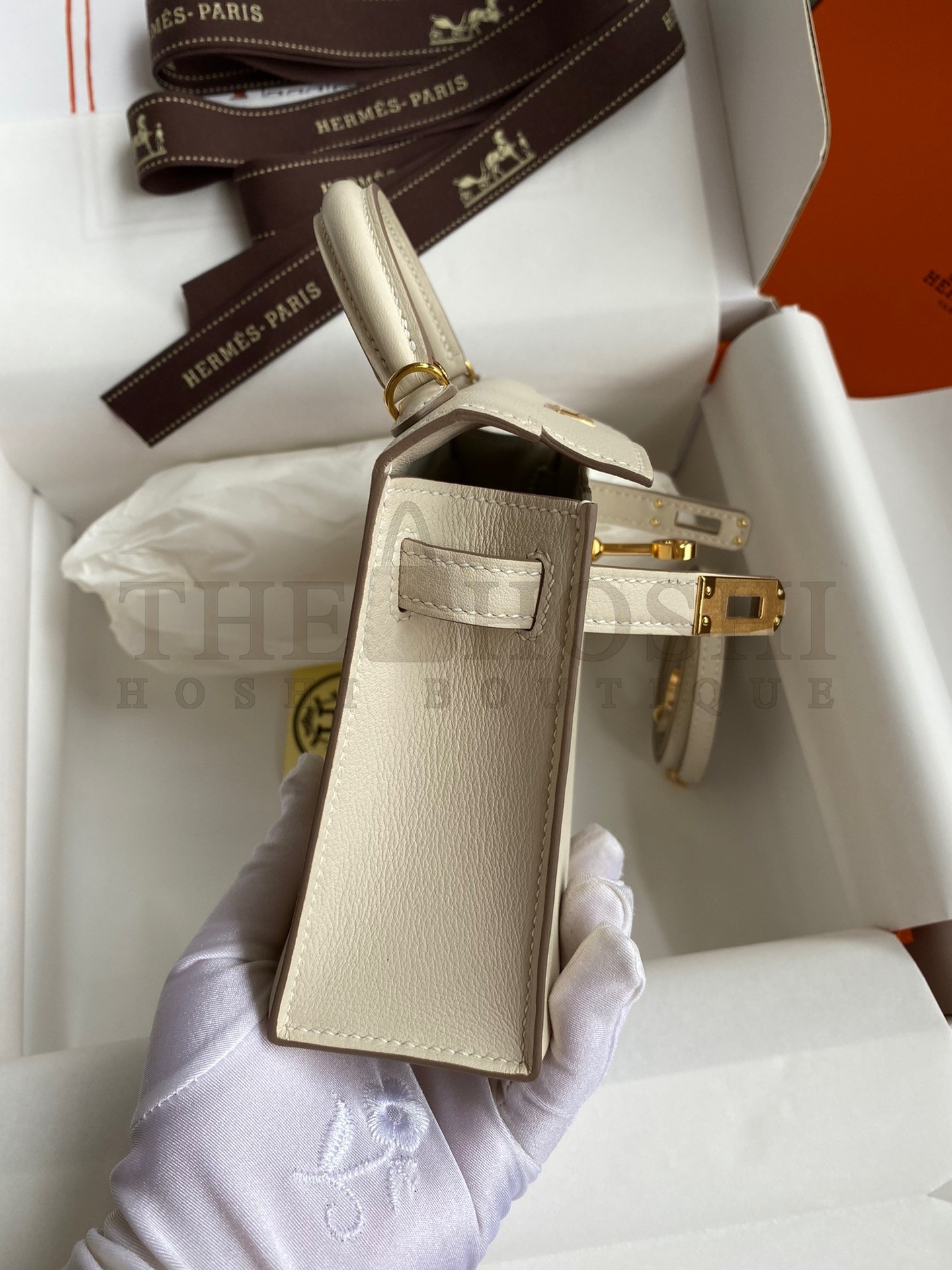 H**me5 Kelly Mini II Sellier Handmade Bag In Craie Swift Calfskin Master Quality