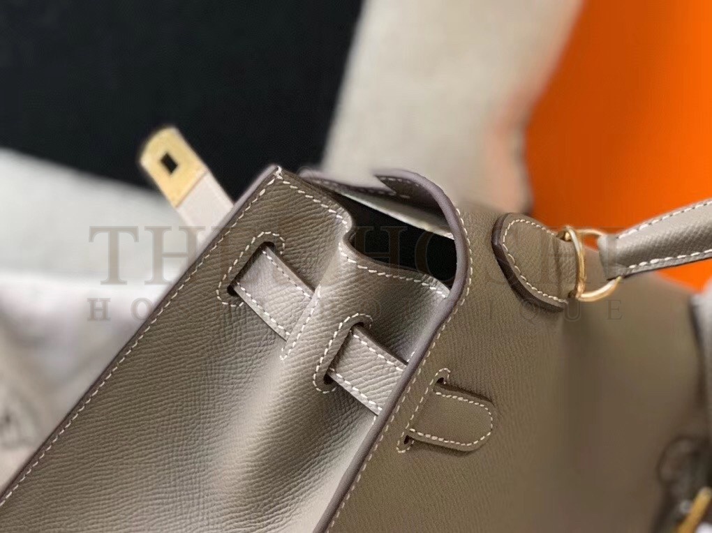 H**me5 Gris Asphalt Epsom Kelly 28cm Sellier Bag GHW Master Quality