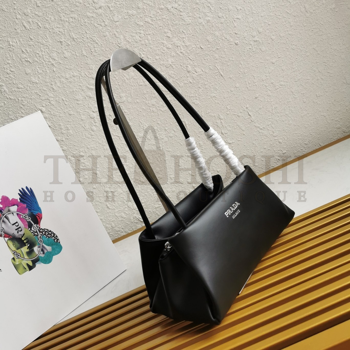 Pra*a S*pernova Small Shoulder Bag In Black Leather Master Quality