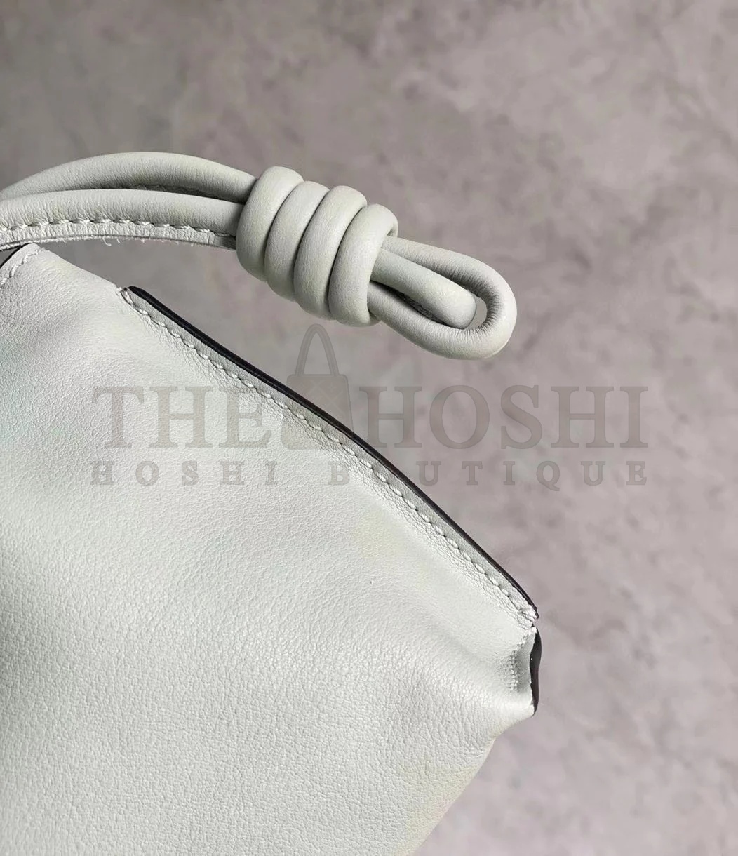 L0ew* Mini Flamenco Clutch Bag In Ash Grey Calfskin Master Quality