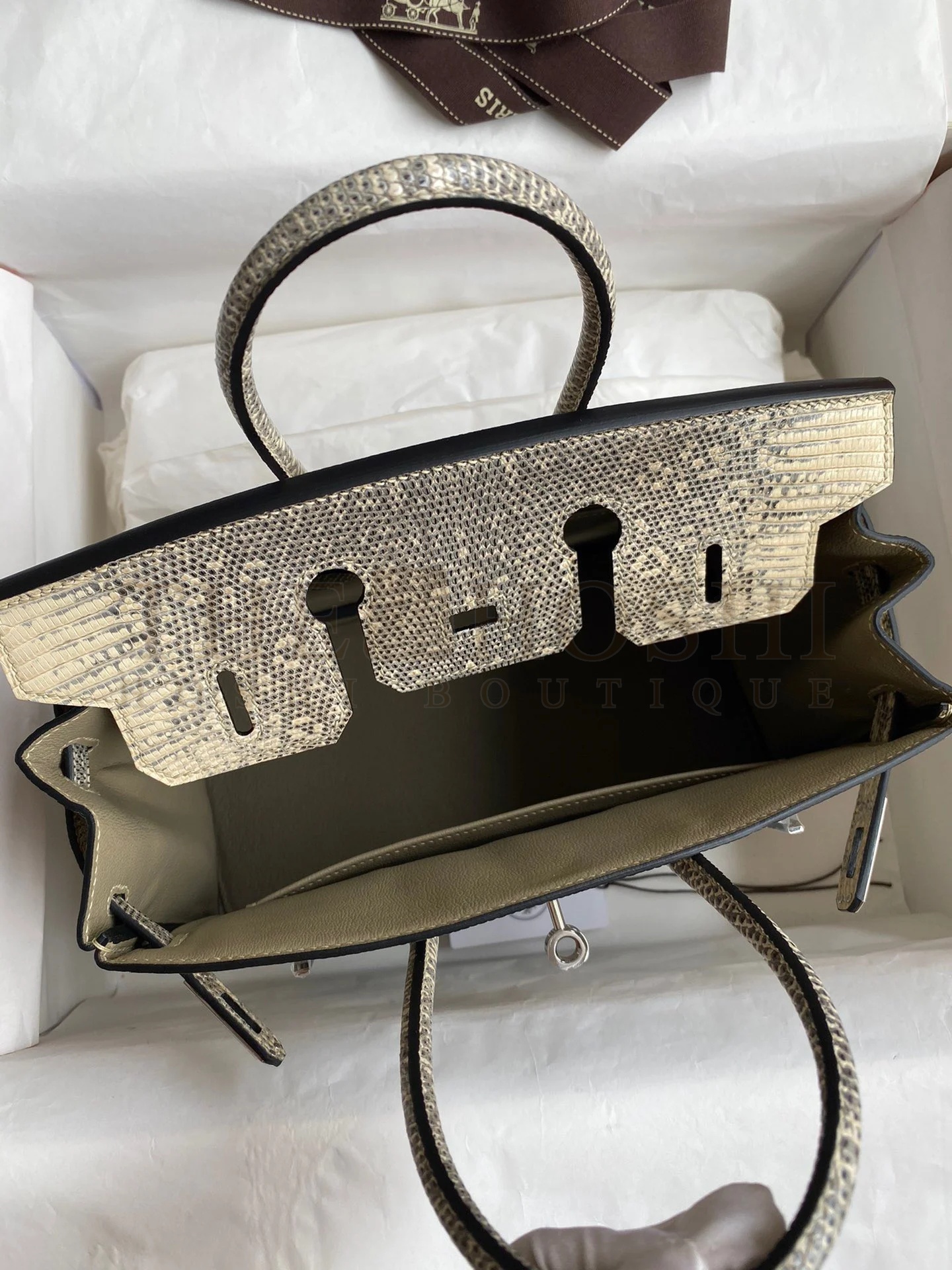 H**me5 Birkin 25 Retourne Handmade Bag In Ombre Lizard Leather Master Quality