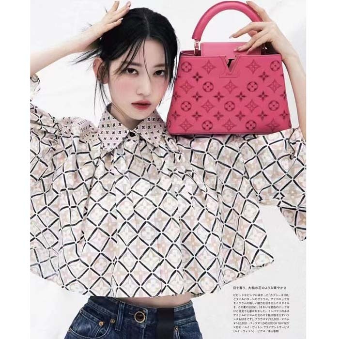 L0vis Vvtt0n LV Women Capucines BB Handbag Pink Calfskin Leather Cowhide Lining Master Quality