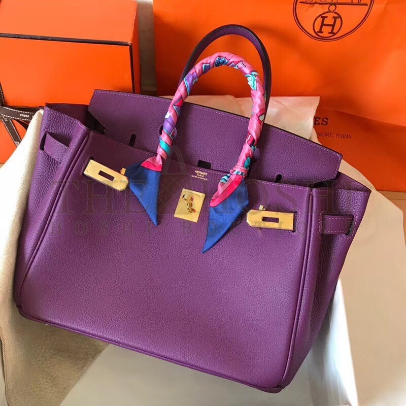 H**me5 Ultraviolet Birkin 30cm Clemence Handmade Bag Master Quality
