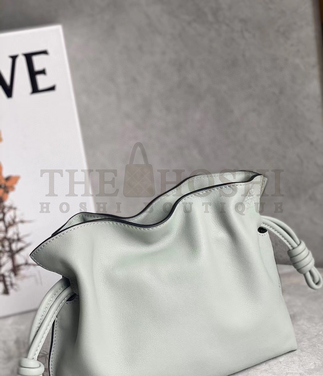 L0ew* Mini Flamenco Clutch Bag In Ash Grey Calfskin Master Quality