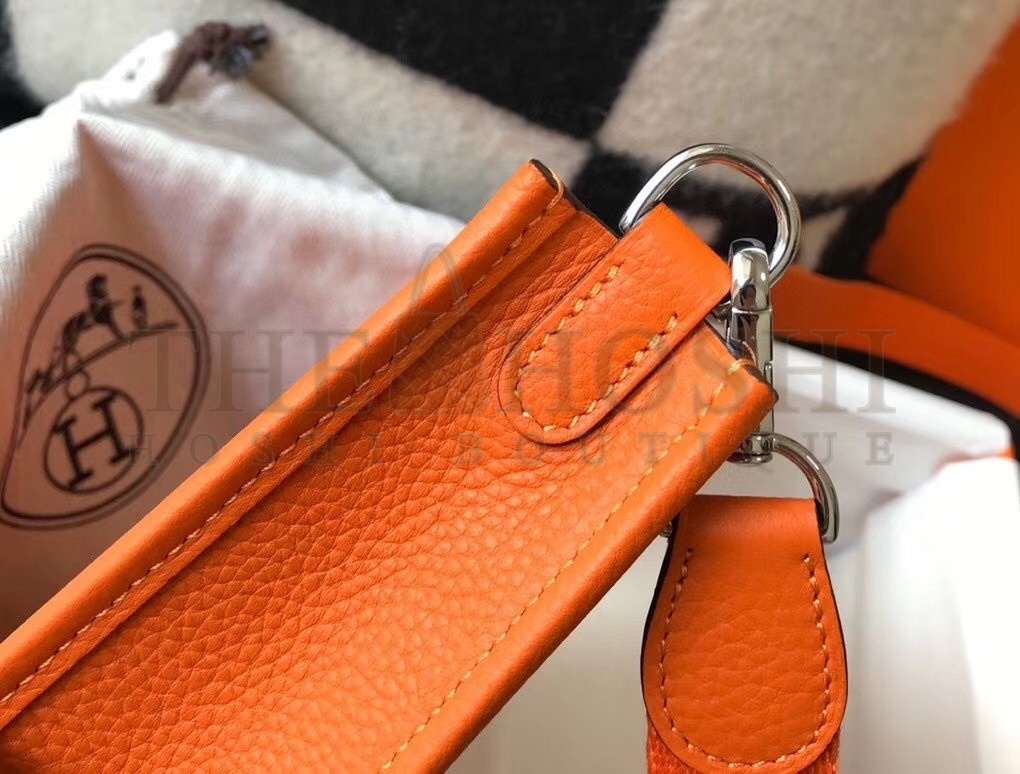 H**me5 Evelyne III TPM Bag In Orange Clemence Leather Master Quality
