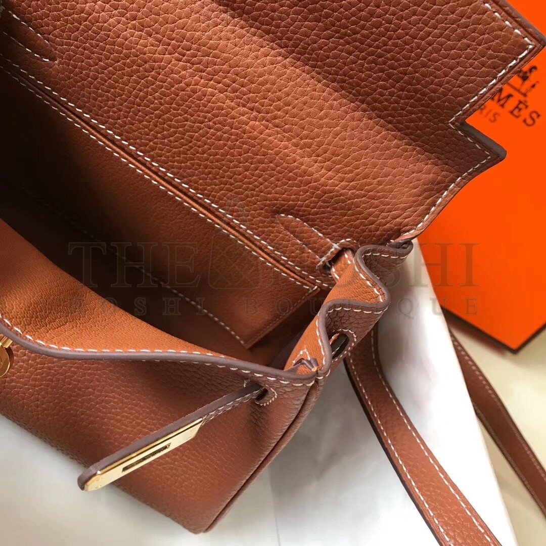 H**me5 Mini Kelly 20cm Bag In Brown Clemence Leather Master Quality