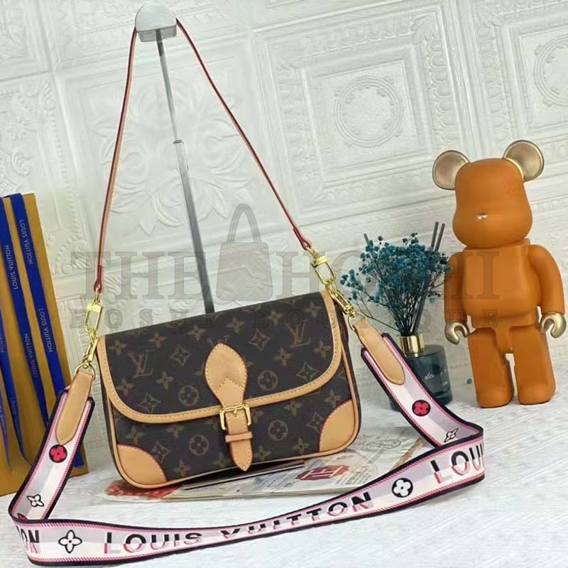 L0vis Vvtt0n LV Women Diane Satchel Brown Monogram Coated Canvas Textile Lining Master Quality
