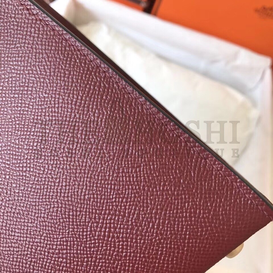 H**me5 Bordeaux Epsom Kelly 28cm Handmade Bag Master Quality