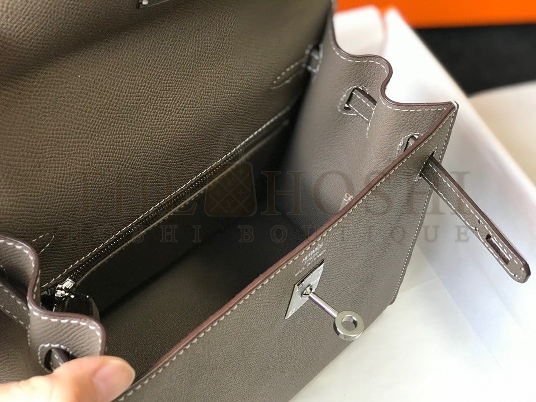 H**me5 Kelly 25cm Sellier Bag in Taupe Epsom Calfskin PHW Master Quality