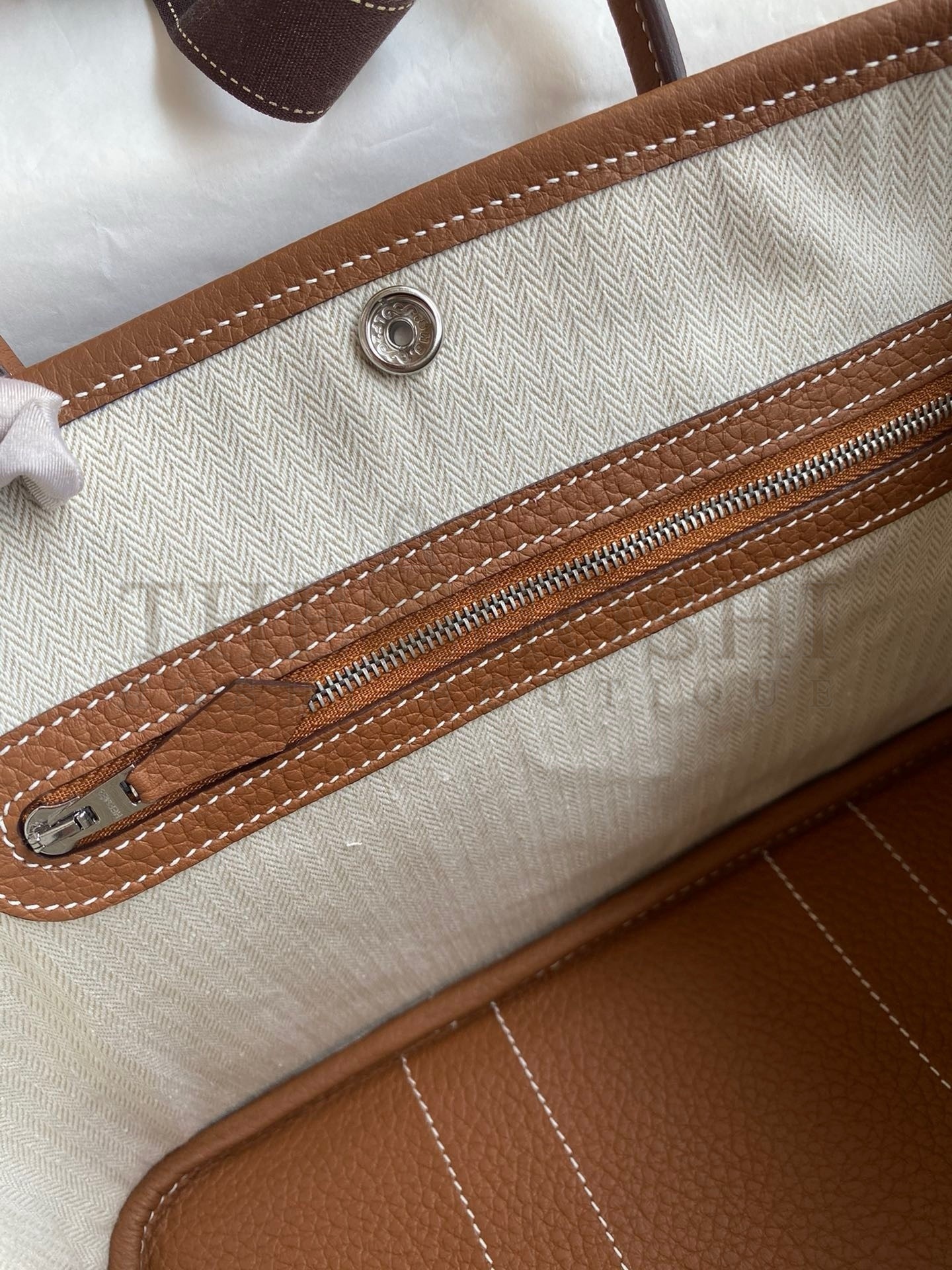 H**me5 Garden Party 30 Handmade Bag in Gold Negonda Leather Master Quality