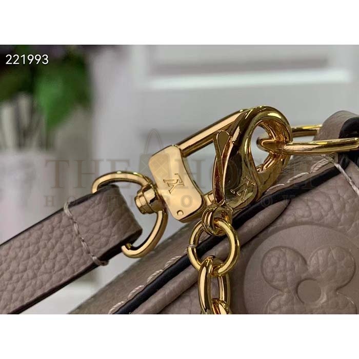 L0vis Vvtt0n LV Women Easy Pouch On Strap Beige Embossed Monogram Empreinte Cowhide Leather Master Quality