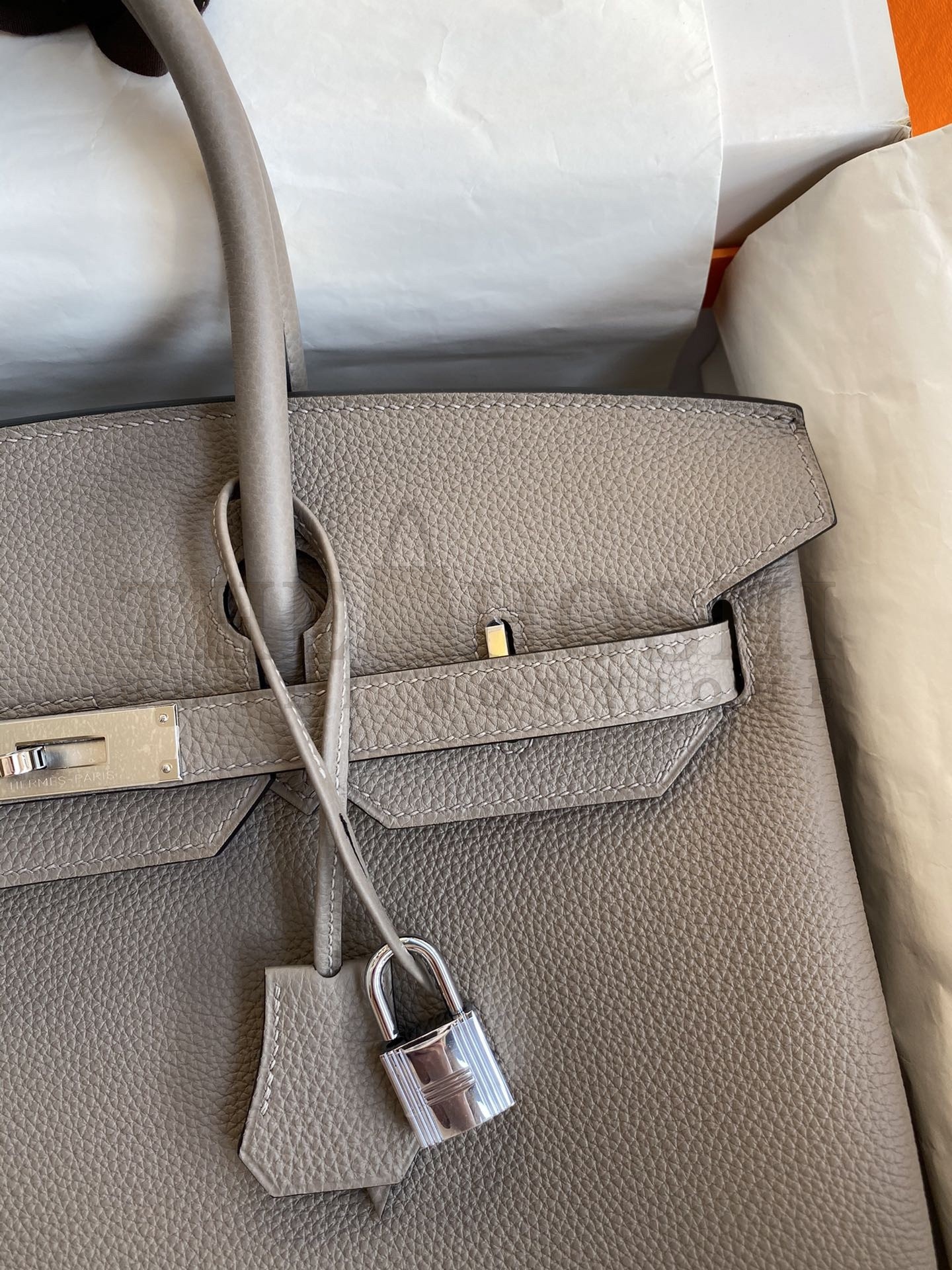 H**me5 Birkin 35 Retourne Handmade Bag In Gris Asphalt Clemence Leather Master Quality