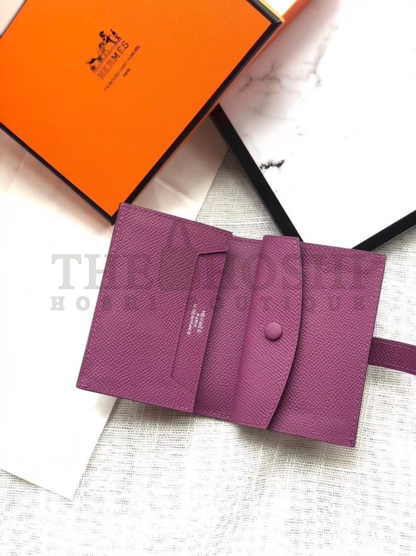 H**me5 Bearn Mini Wallet In Purple Epsom Leather Master Quality
