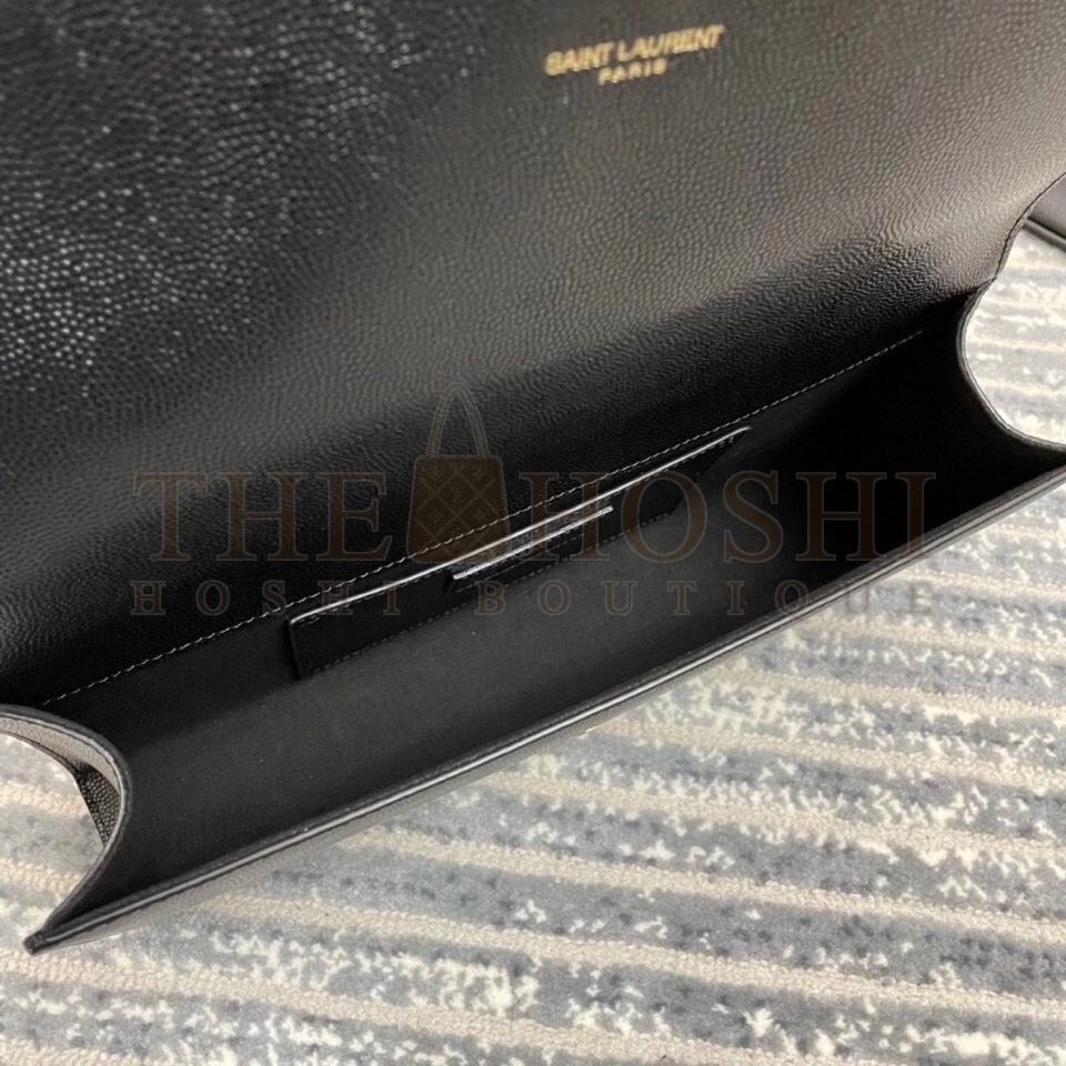 Sa1nt Lau*nt Kate Clutch In Black Grained Leather Master Quality