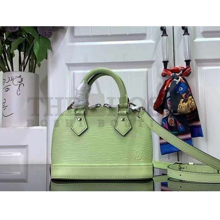 L0vis Vvtt0n LV Women Nano Alma Handbag Vert Noto Green Epi Grained Cowhide Leather Master Quality