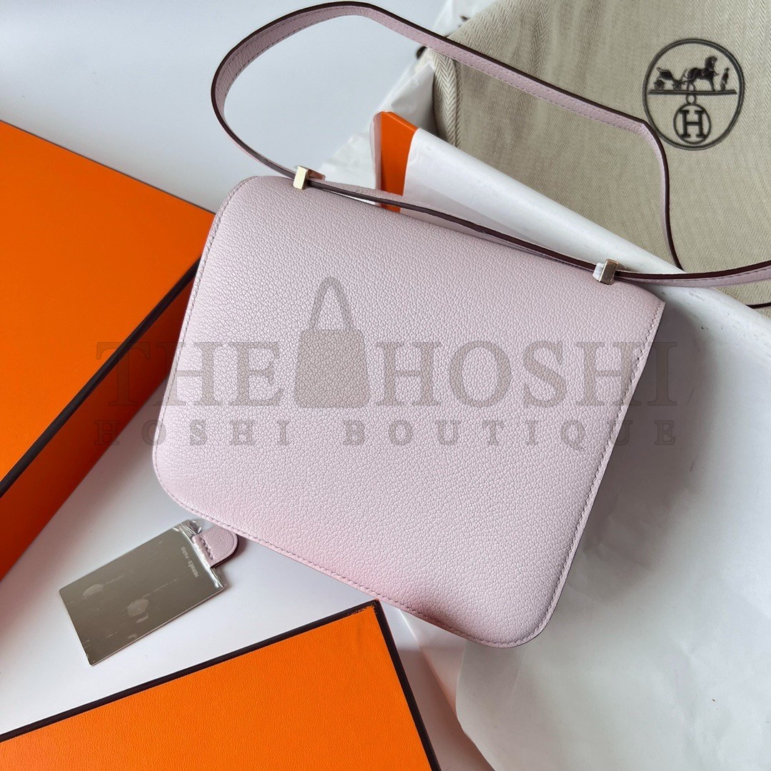 H**me5 Constance 1-18 Mirror Bag In Mauve Pale Chevre Mysore Leather Master Quality