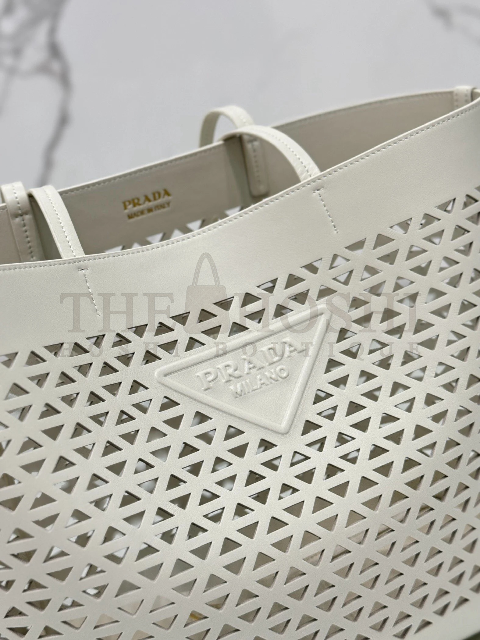 Pra*a Mini Buckle Bag in Linen Blend and Leather Master Quality