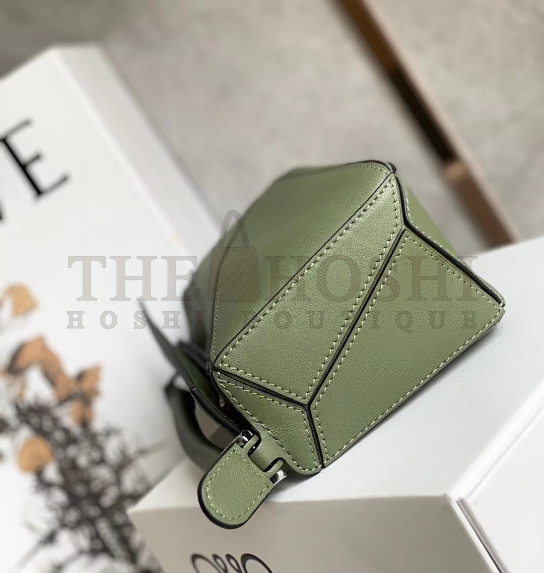 L0ew* Puzzle Mini Bag In Avocado Green Calfskin Master Quality