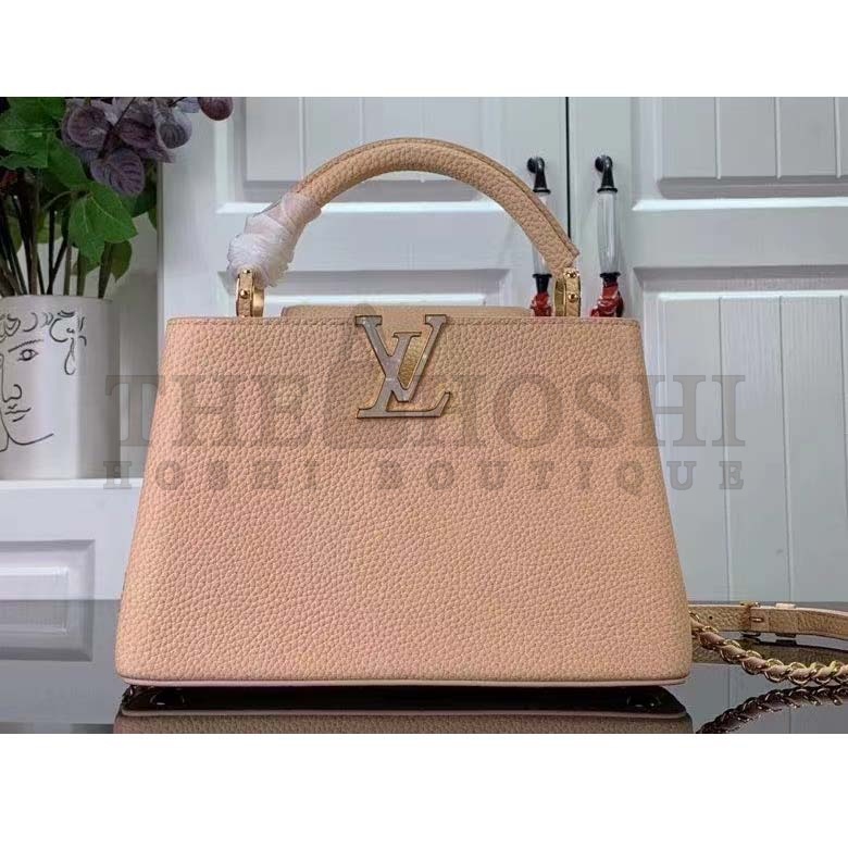 L0vis Vvtt0n LV Women Capucines BB Handbag Yellow Taurillon Leather Shimmery Master Quality
