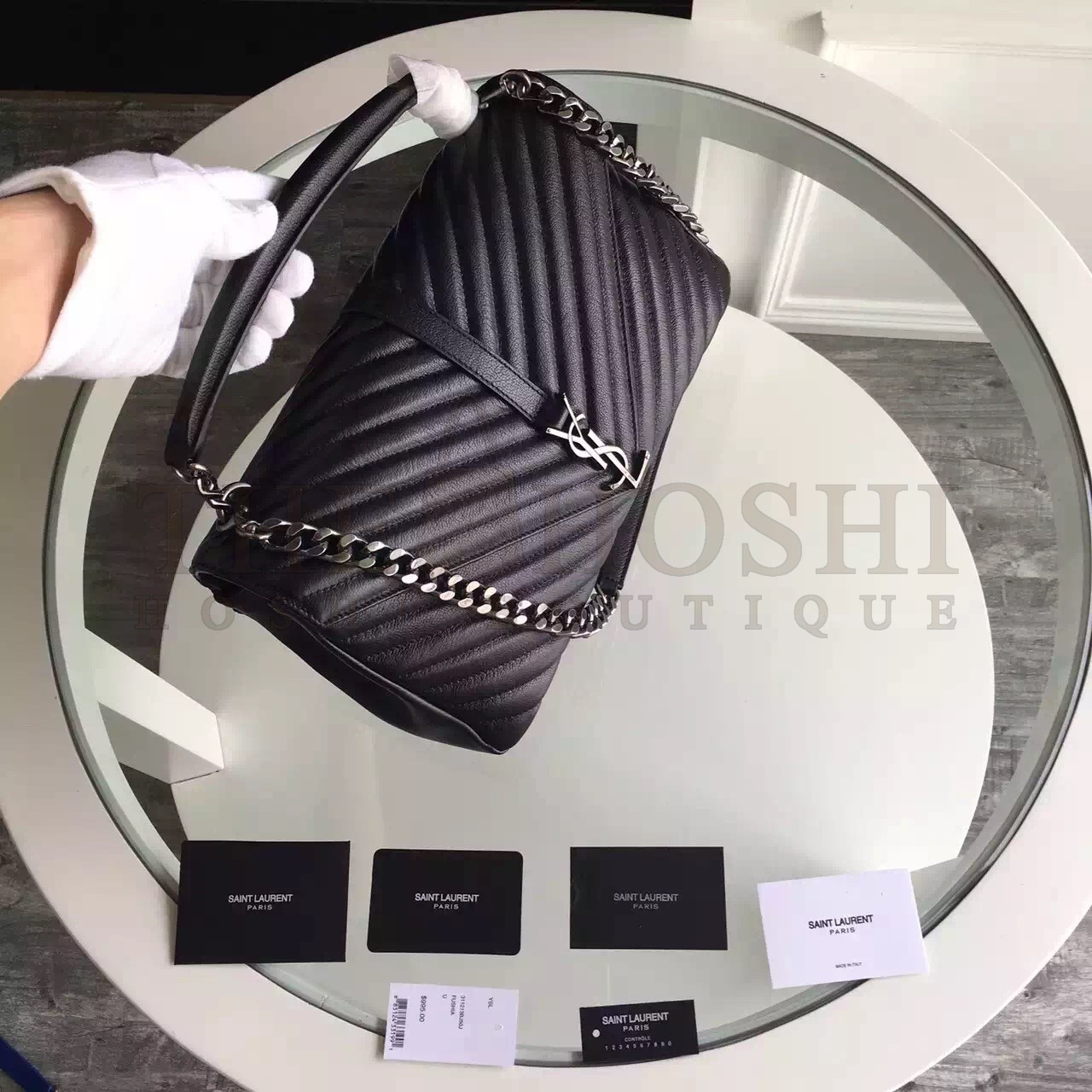 Sa1nt Lau*nt Large Black College Shoulder Bag Master Quality