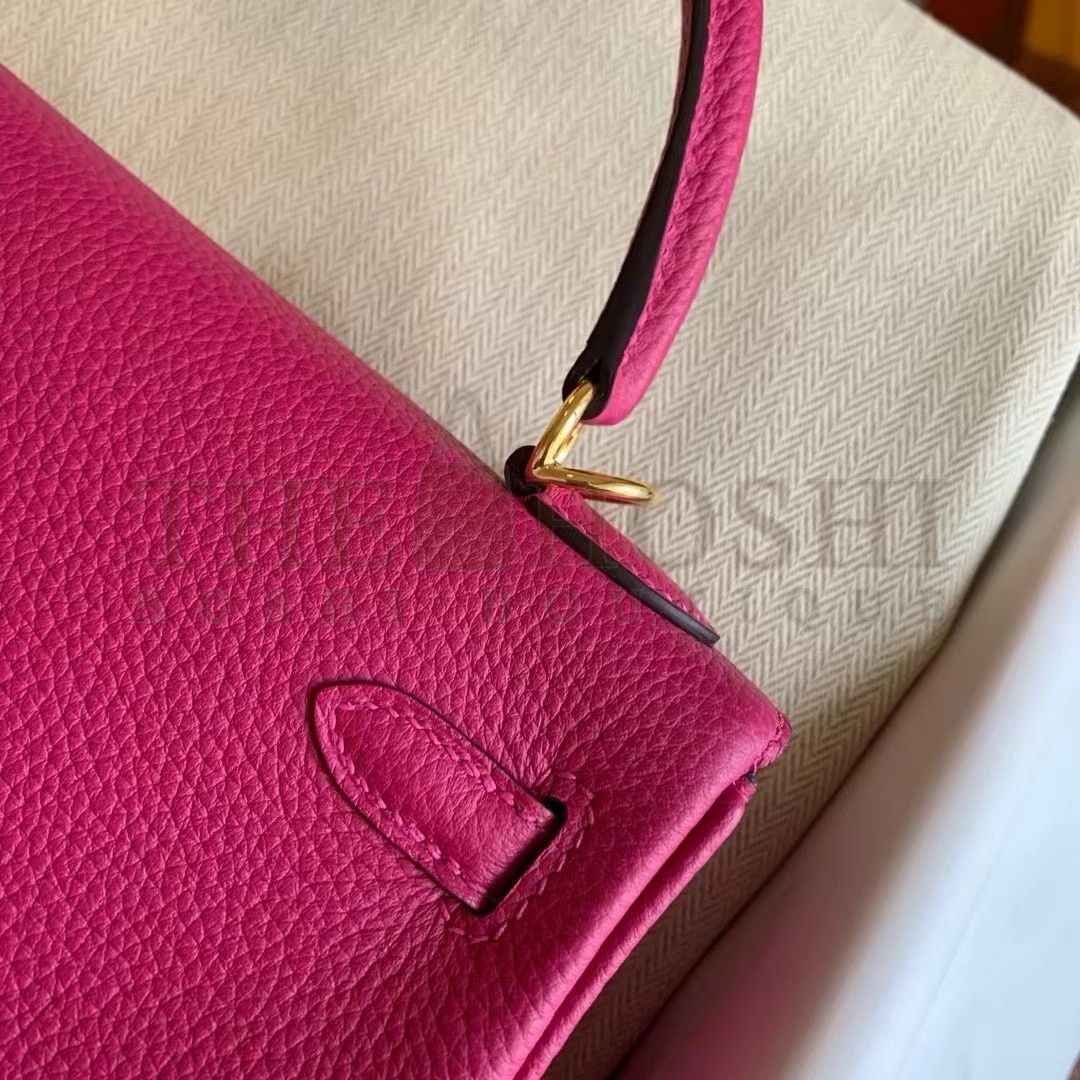 H**me5 Kelly Retourne 25 Handmade Bag In Rose Purple Clemence Leather Master Quality