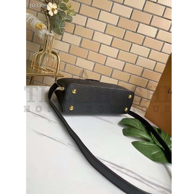 L0vis Vvtt0n LV Women Capucines Mini Handbag Black Taurillon Leather Python Skin Master Quality