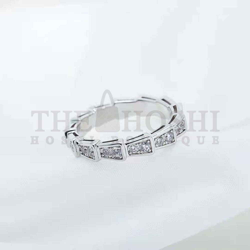 Bv1g*ai Women Precious Beauty of the Scales Serpenti Viper Ring Master Quality