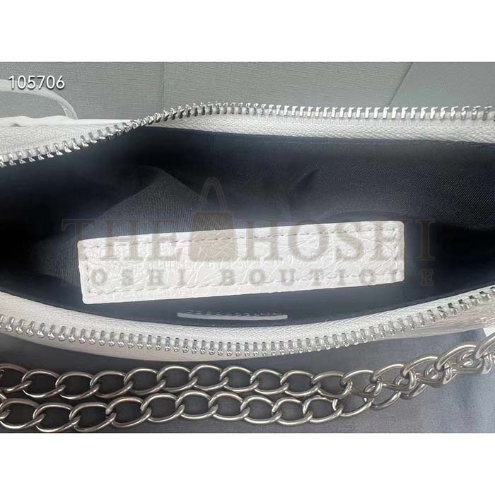 Ba1en*iaga Women BB Le Cagole XS Shoulder Bag White Arena Lambskin Master Quality